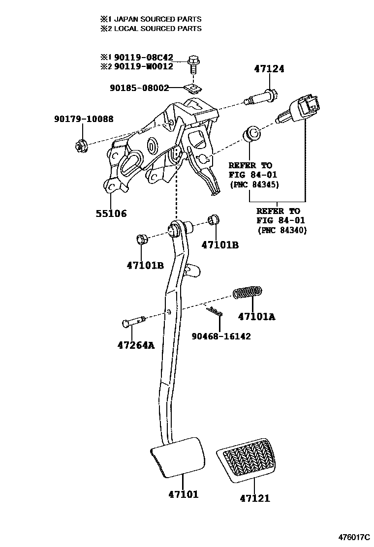 4701 — BRAKE PEDAL & BRACKET