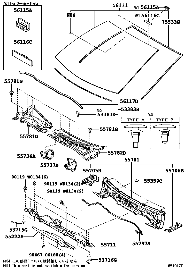 5503 — COWL PANEL & WINDSHIELD GLASS