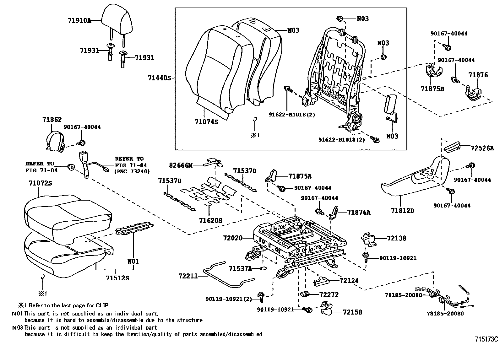 7101 — FRONT SEAT & SEAT TRACK