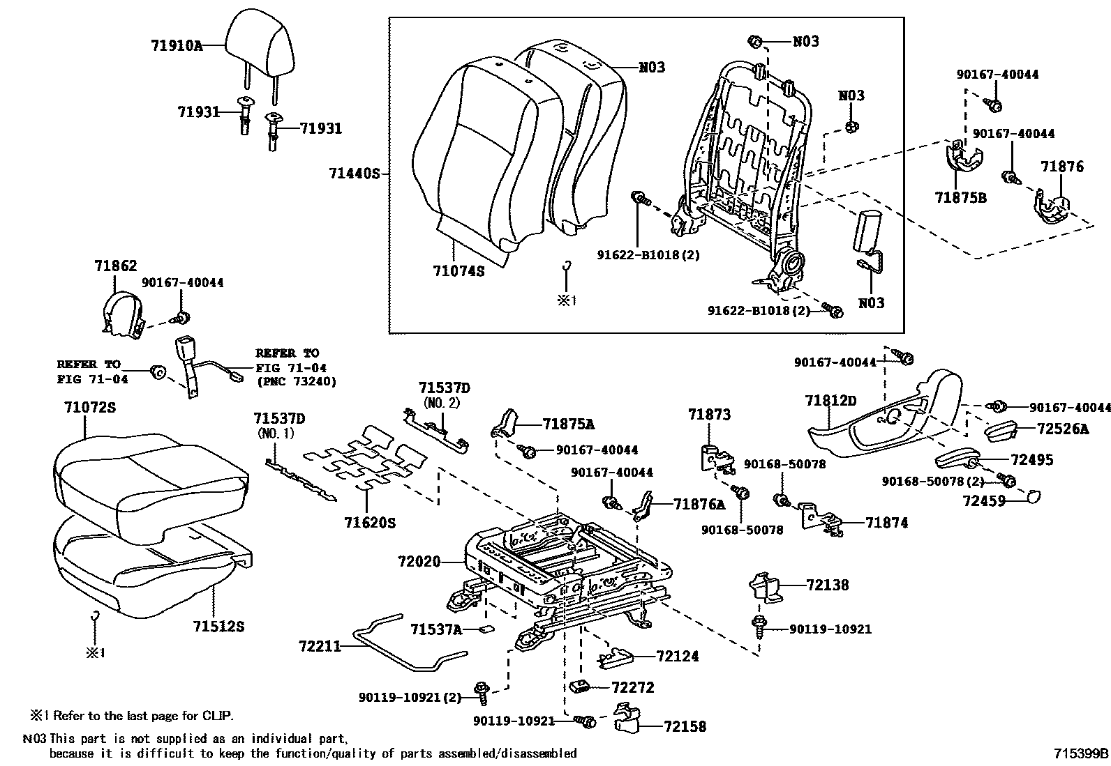 7101 — FRONT SEAT & SEAT TRACK