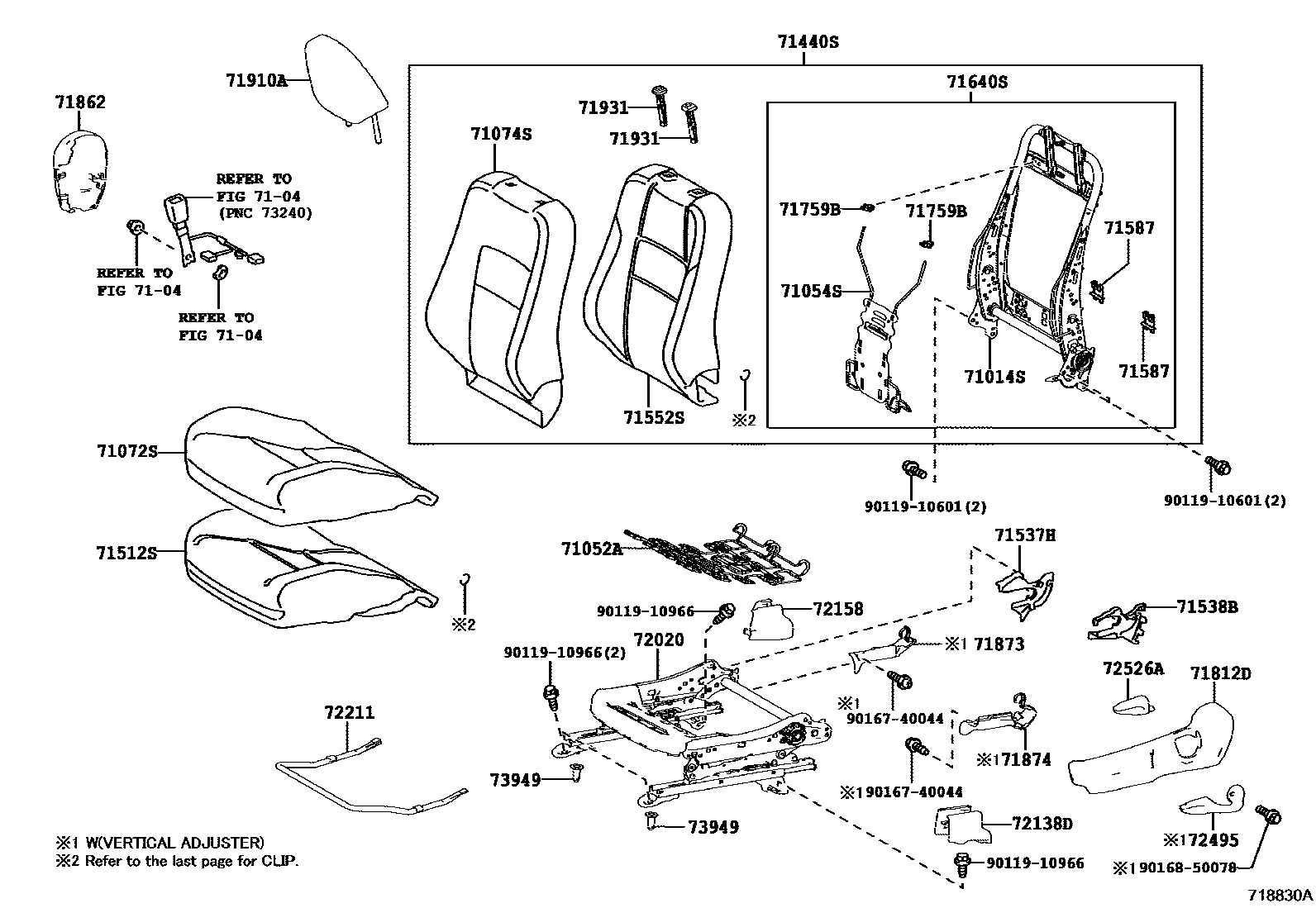 7101 — FRONT SEAT & SEAT TRACK