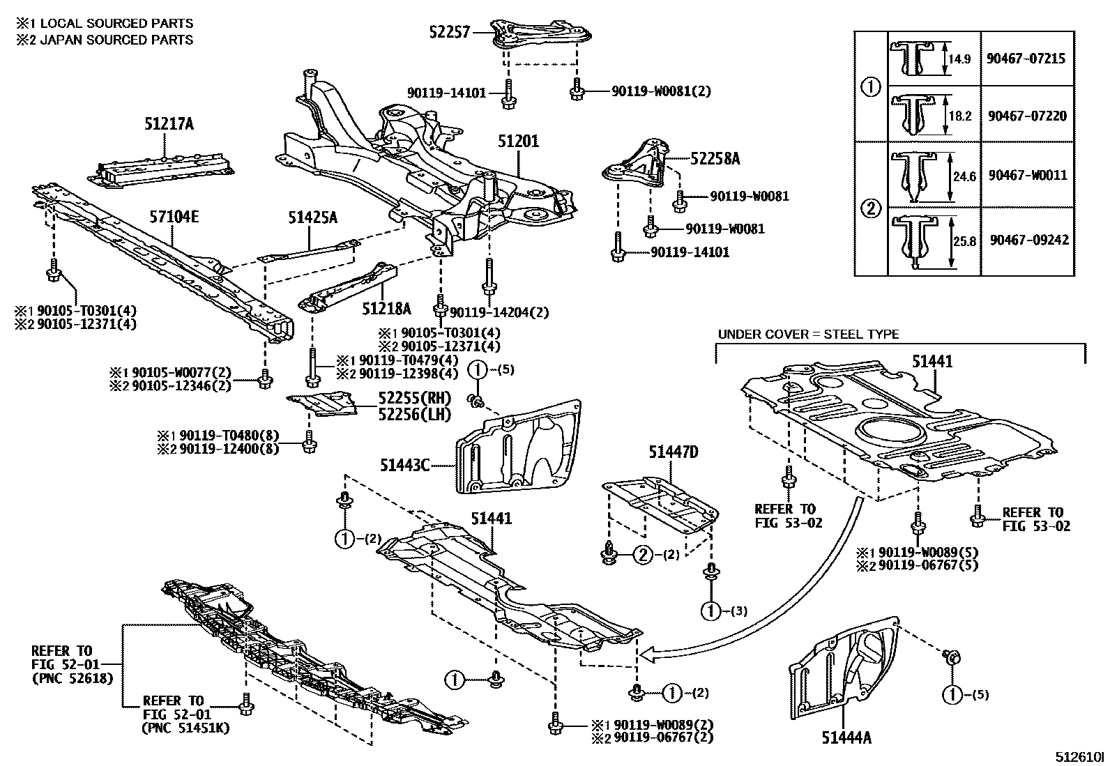 5102 — SUSPENSION CROSSMEMBER & UNDER COVER