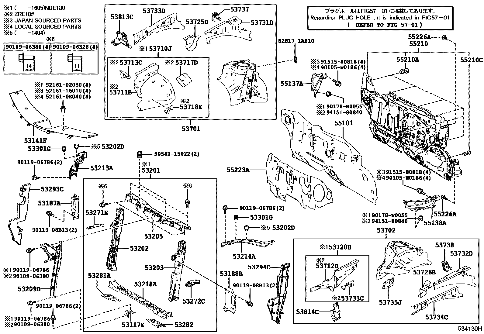5304 — FRONT FENDER APRON & DASH PANEL