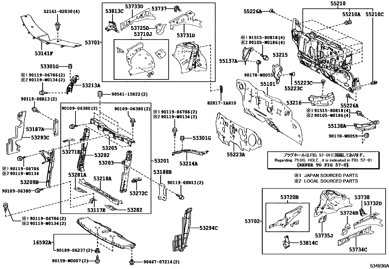 5304 — FRONT FENDER APRON & DASH PANEL