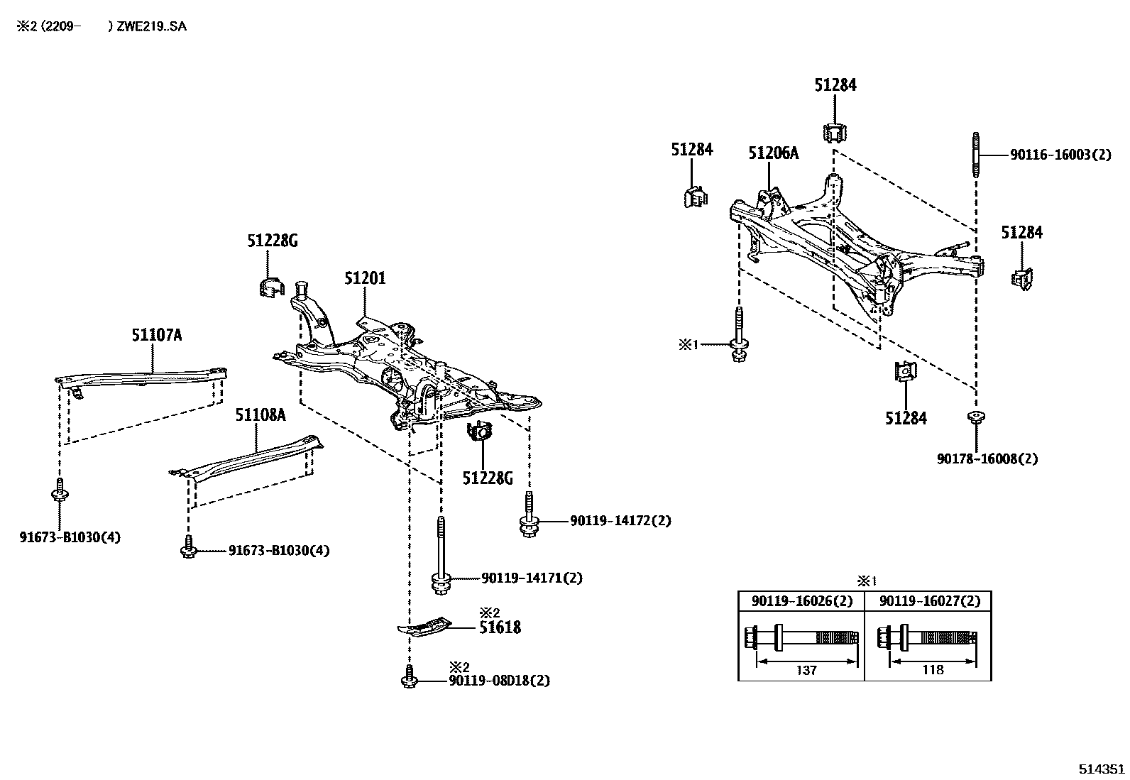 5102 — SUSPENSION CROSSMEMBER & UNDER COVER
