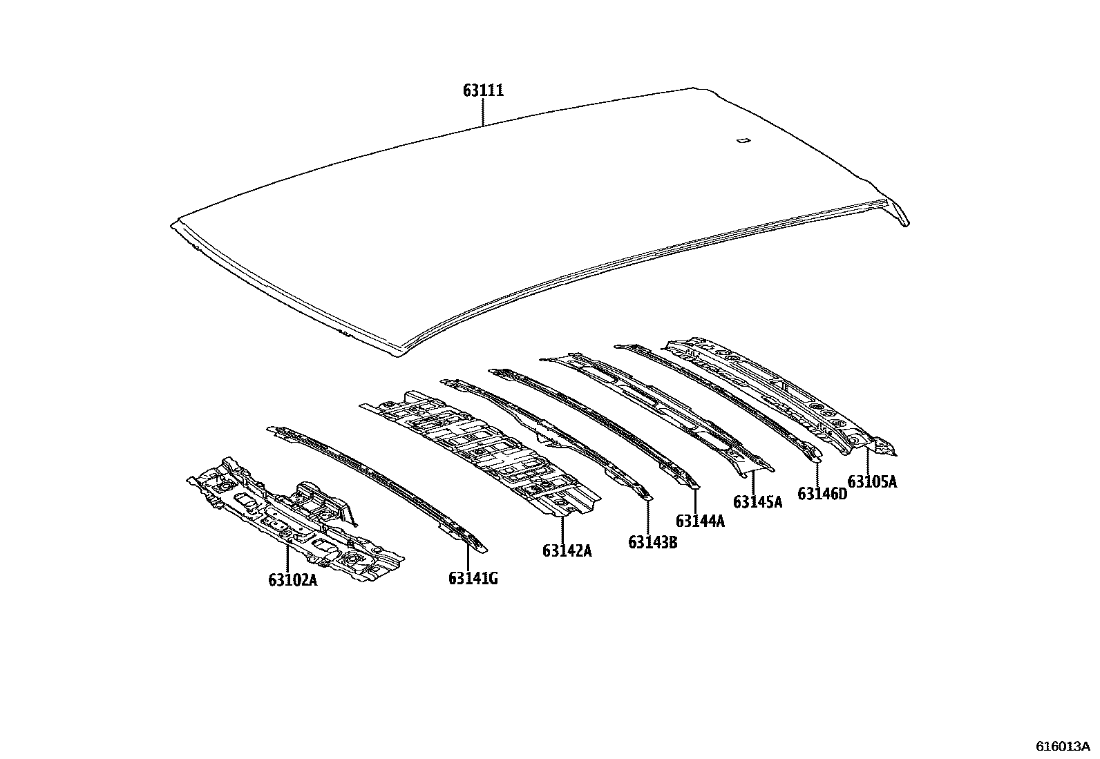 6104 — ROOF PANEL & BACK WINDOW GLASS
