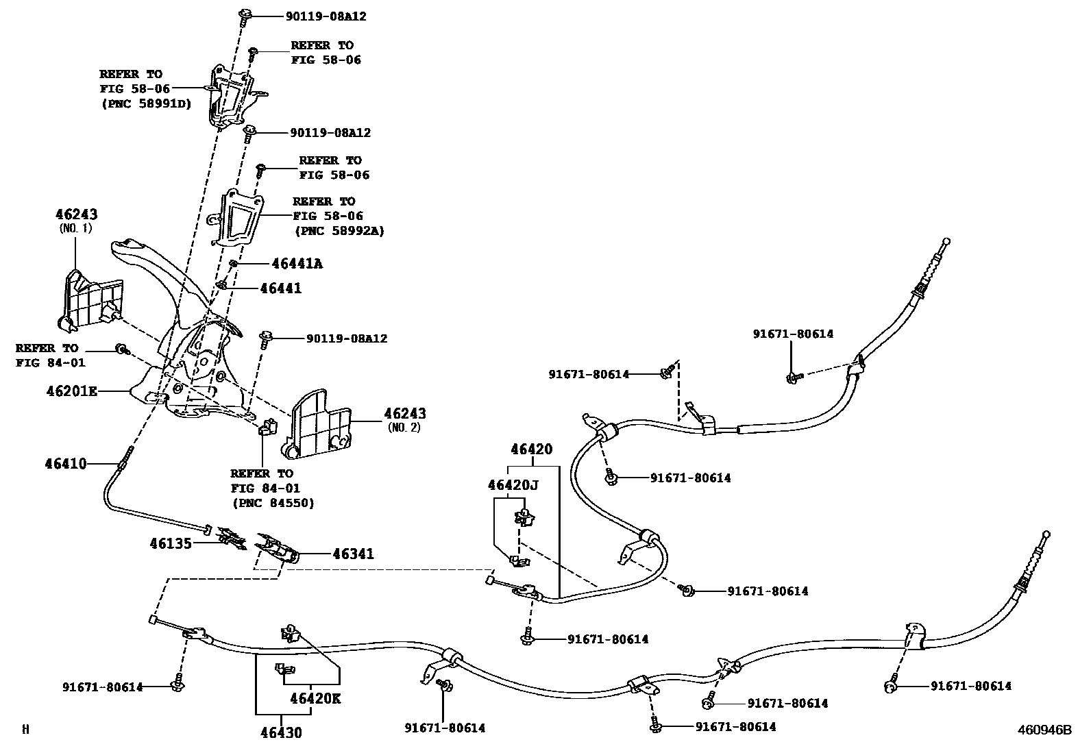 4601 — PARKING BRAKE & CABLE