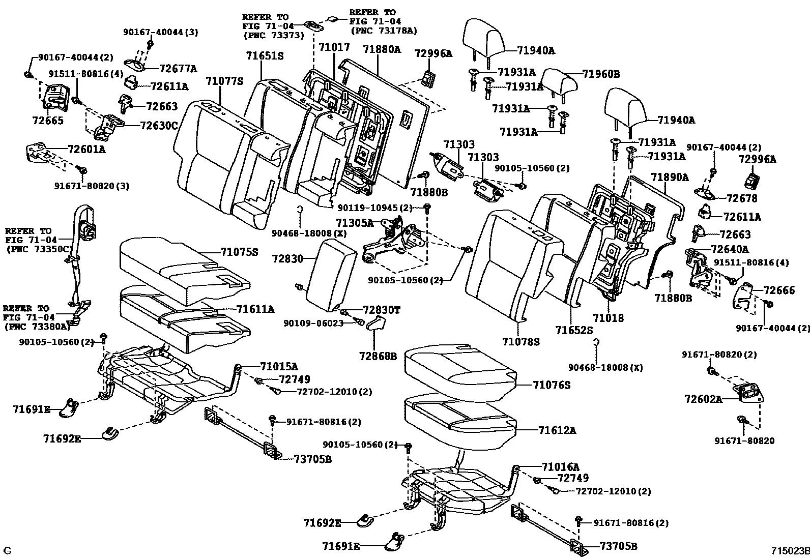 7102 — REAR SEAT & SEAT TRACK