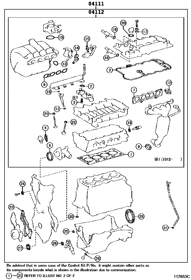 1103 — ENGINE OVERHAUL GASKET KIT