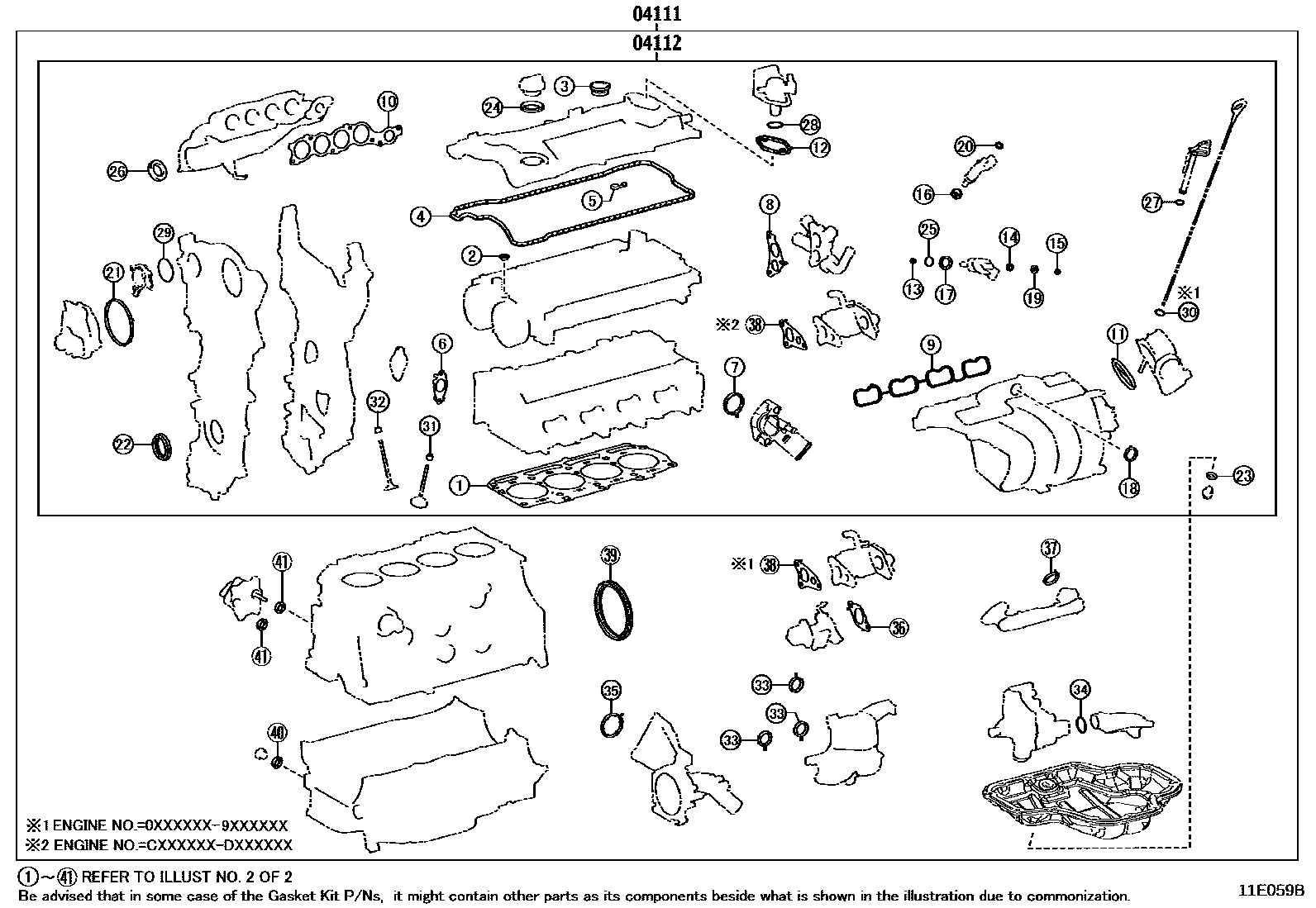 1103 — ENGINE OVERHAUL GASKET KIT