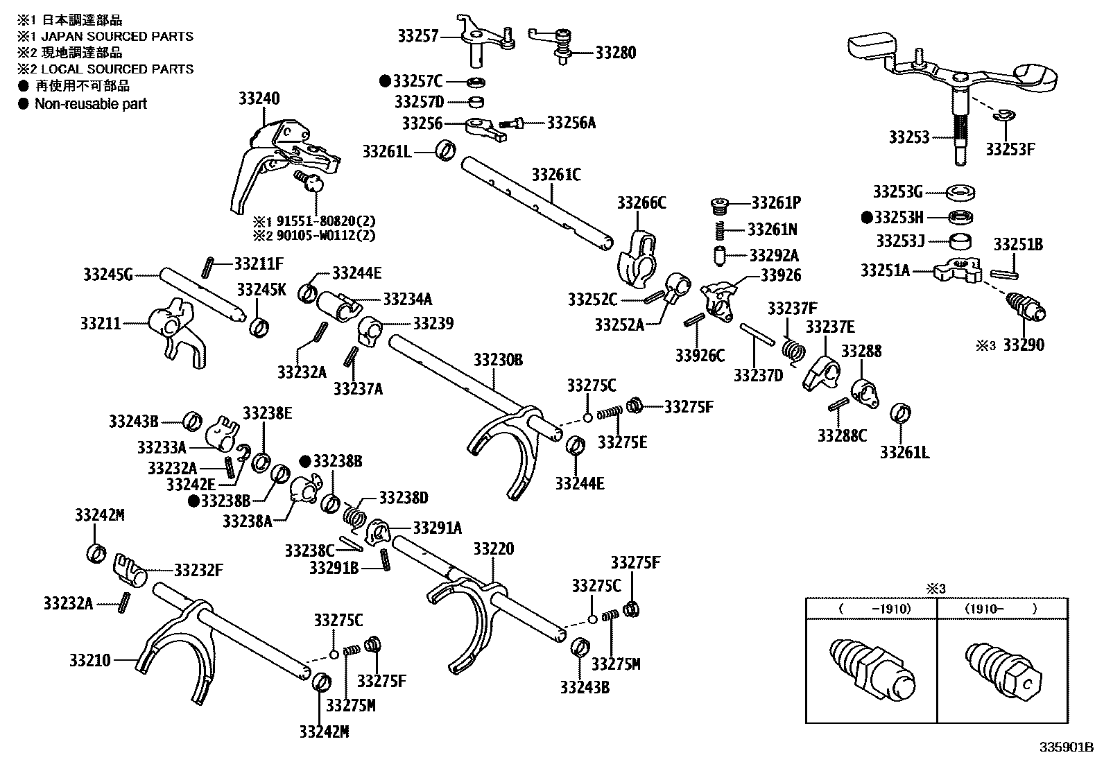3307 — GEAR SHIFT FORK & LEVER SHAFT (MTM)