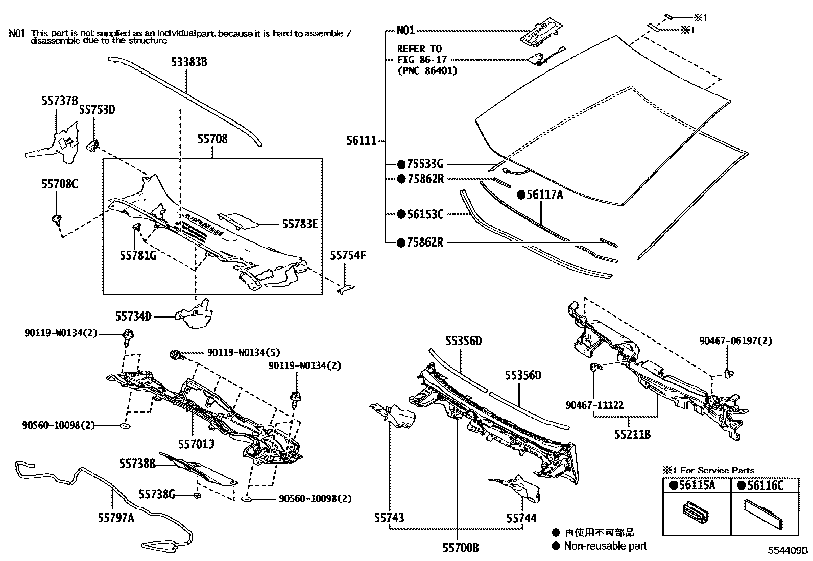 5503 — COWL PANEL & WINDSHIELD GLASS