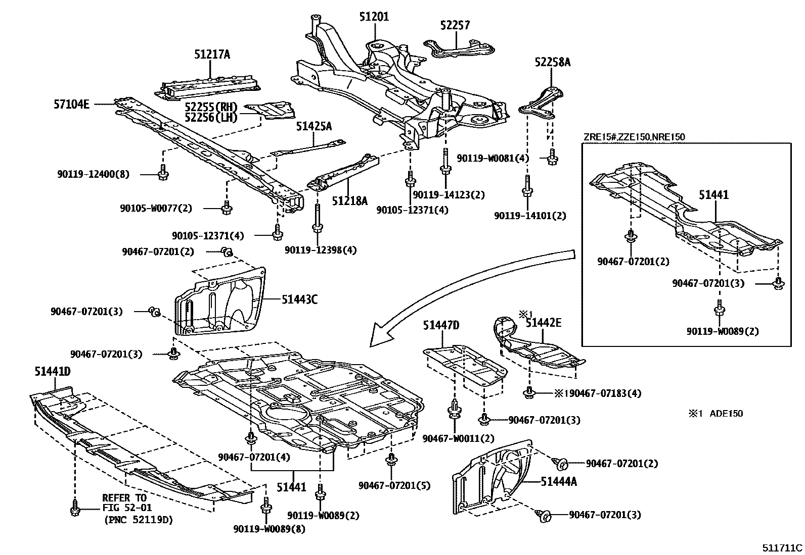 5102 — SUSPENSION CROSSMEMBER & UNDER COVER