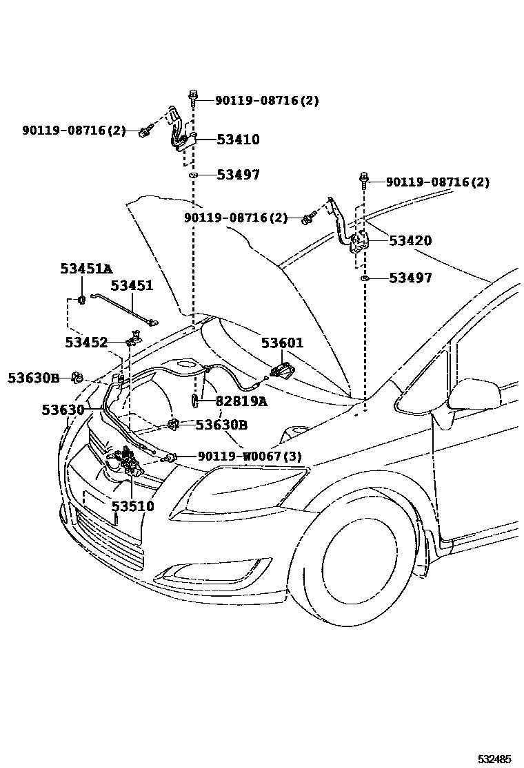 5303 — HOOD LOCK & HINGE