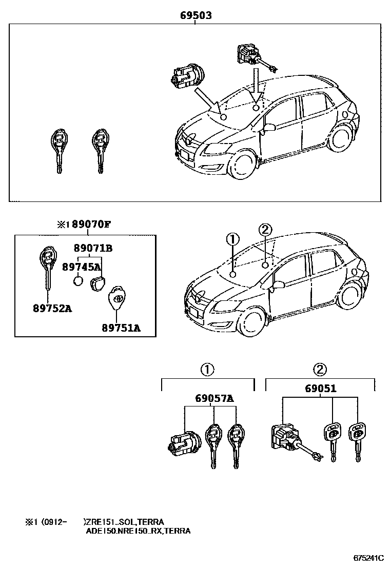 6712 — LOCK CYLINDER SET