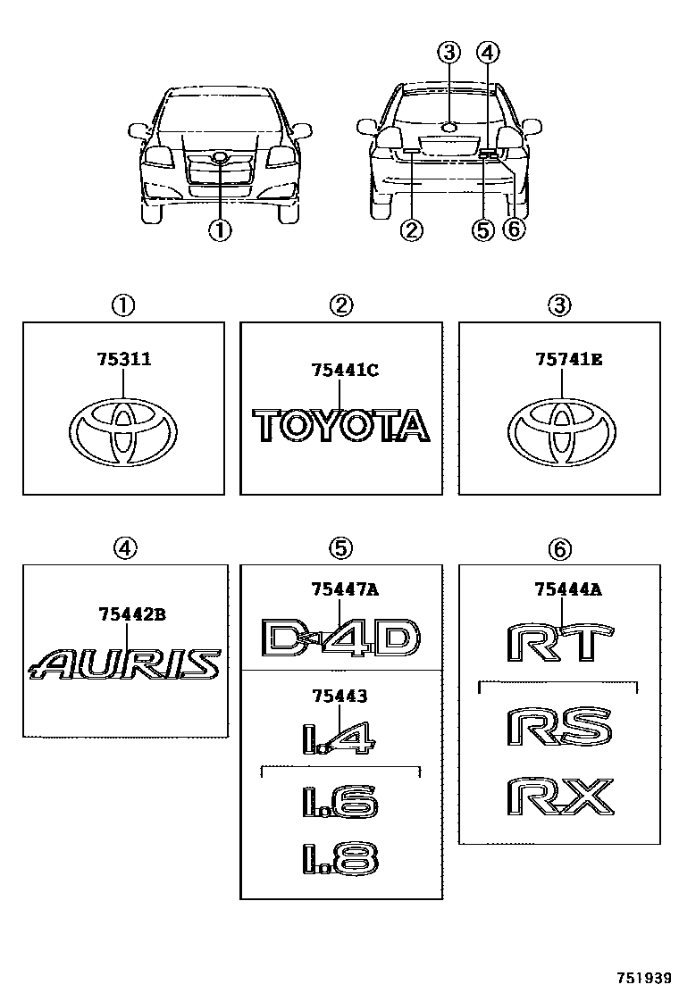 7501 — EMBLEM & NAME PLATE (EXTERIOR & INTERIOR)