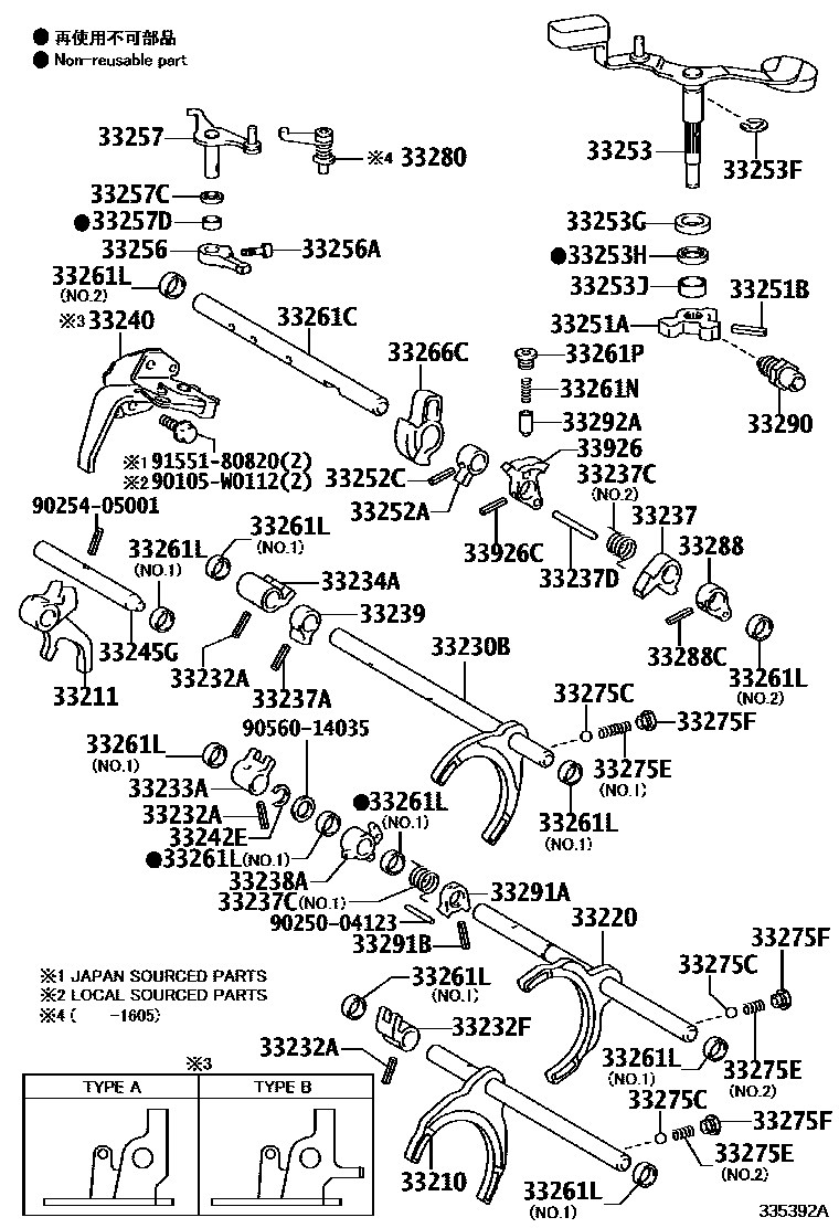 3307 — GEAR SHIFT FORK & LEVER SHAFT (MTM)