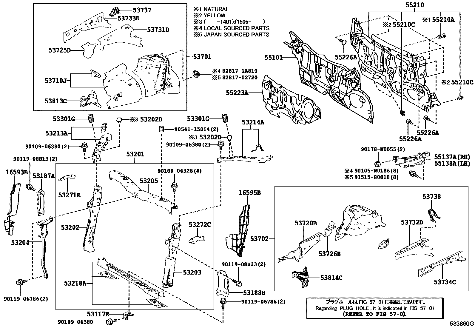 5304 — FRONT FENDER APRON & DASH PANEL