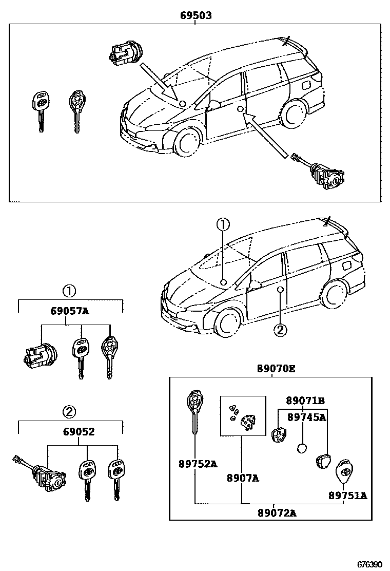 6712 — LOCK CYLINDER SET