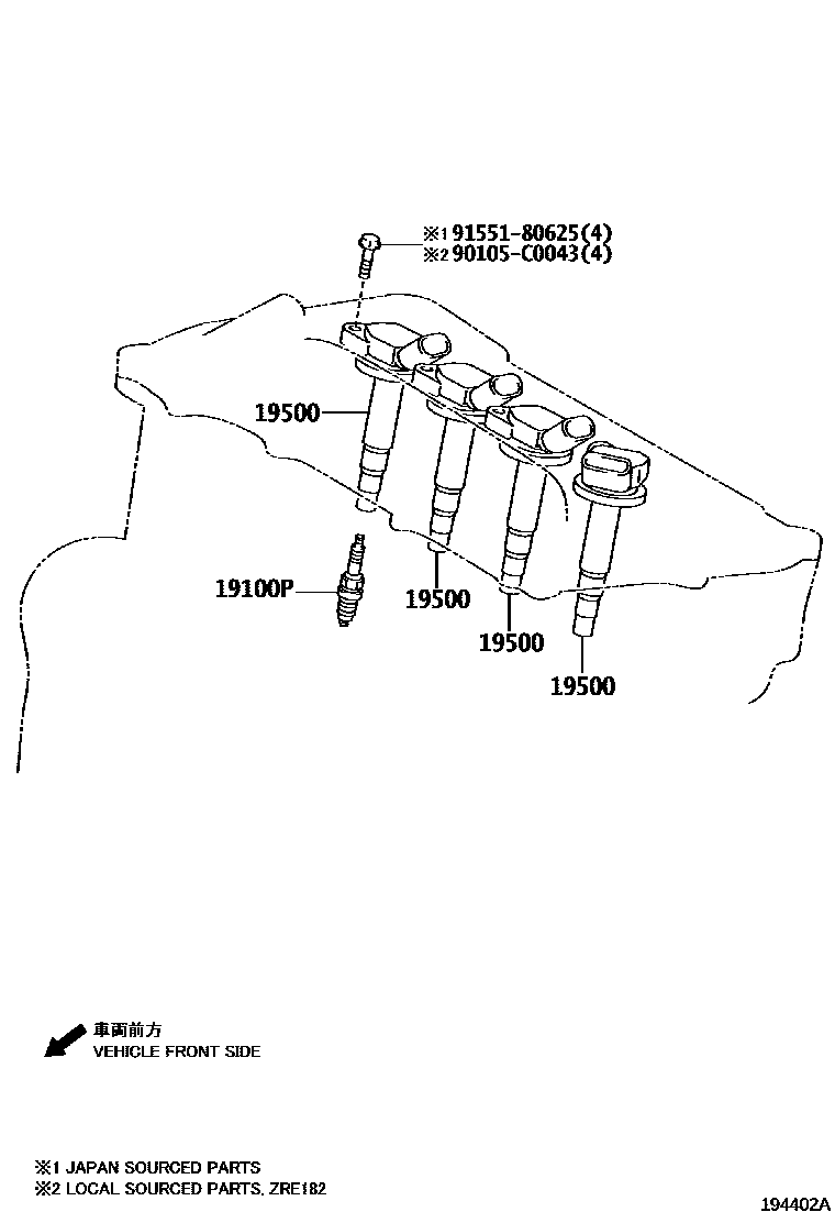 1901 — IGNITION COIL & SPARK PLUG / GLOW PLUG