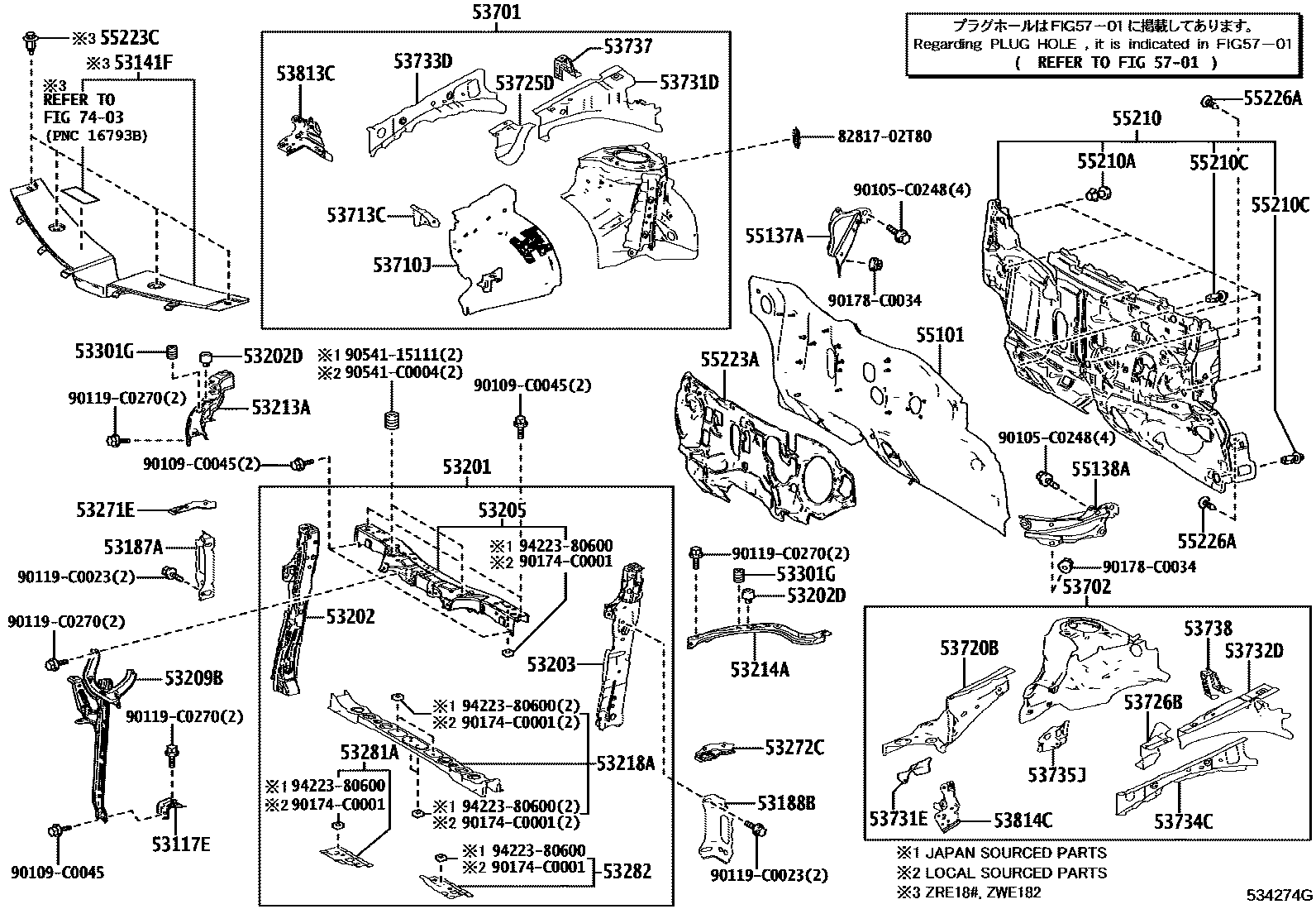 5304 — FRONT FENDER APRON & DASH PANEL