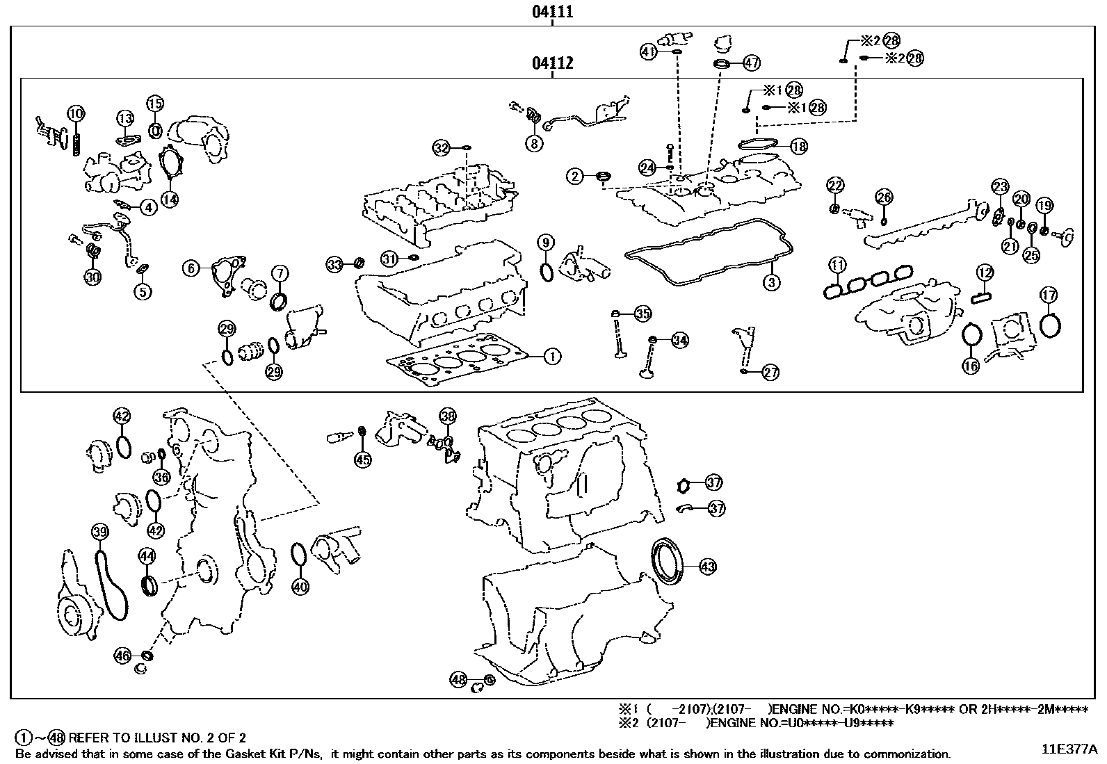 1103 — ENGINE OVERHAUL GASKET KIT