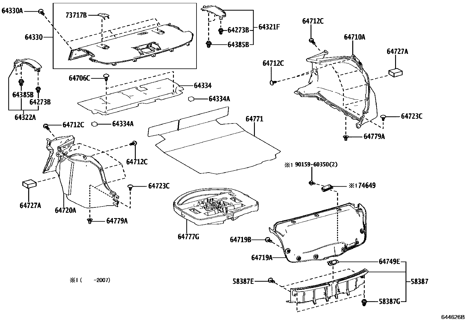 6403 — PACKAGE TRAY PANEL & LUGGAGE COMPARTMENT MAT