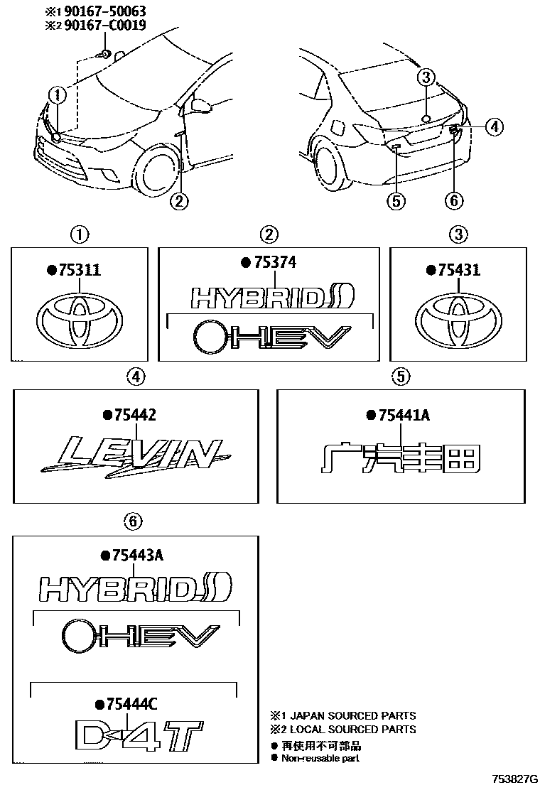 7501 — EMBLEM & NAME PLATE (EXTERIOR & INTERIOR)