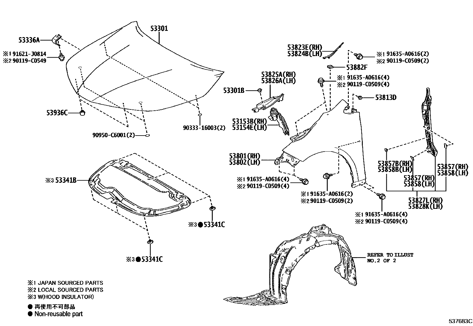 5302 — HOOD & FRONT FENDER