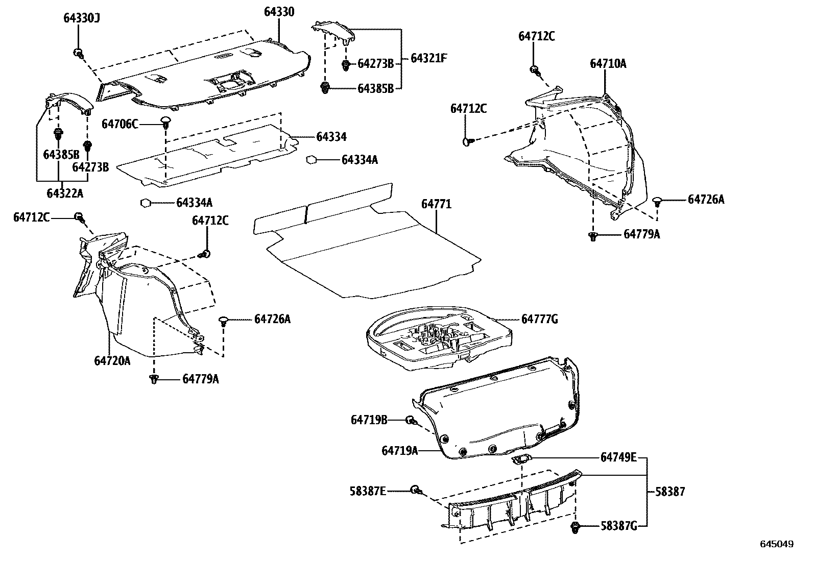 6403 — PACKAGE TRAY PANEL & LUGGAGE COMPARTMENT MAT