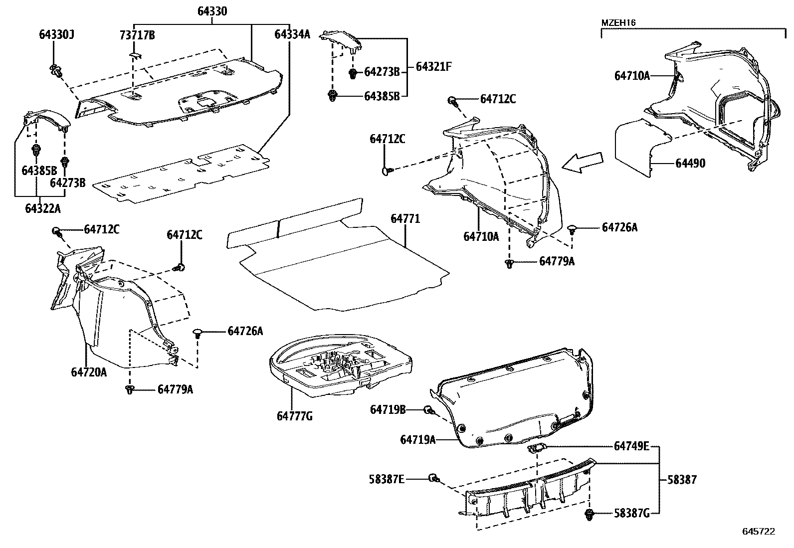 6403 — PACKAGE TRAY PANEL & LUGGAGE COMPARTMENT MAT