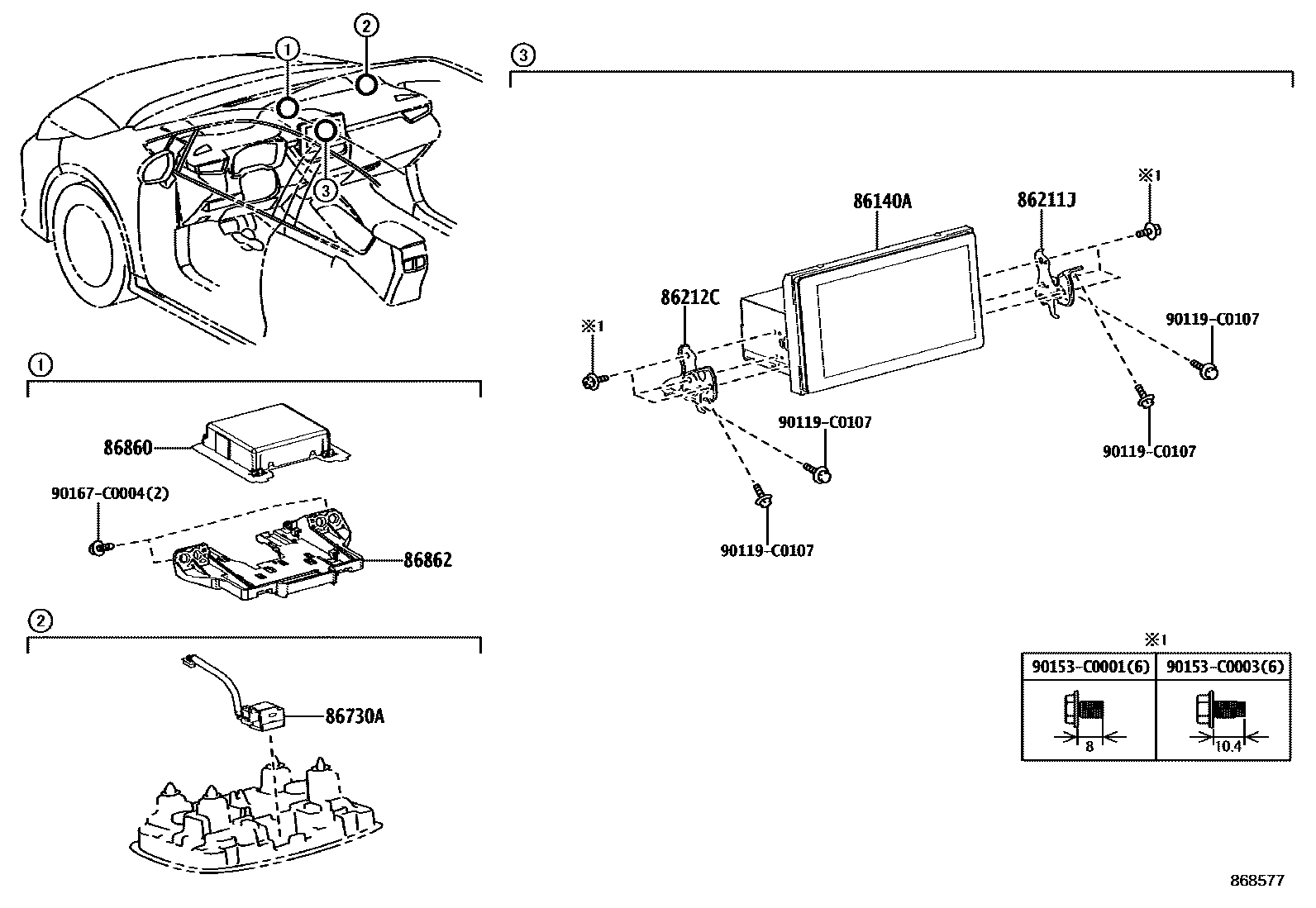 8603 — NAVIGATION & FRONT MONITOR DISPLAY