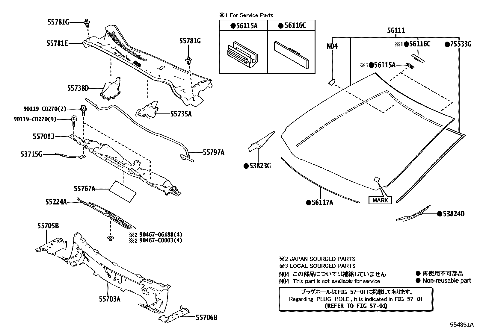 5503 — COWL PANEL & WINDSHIELD GLASS