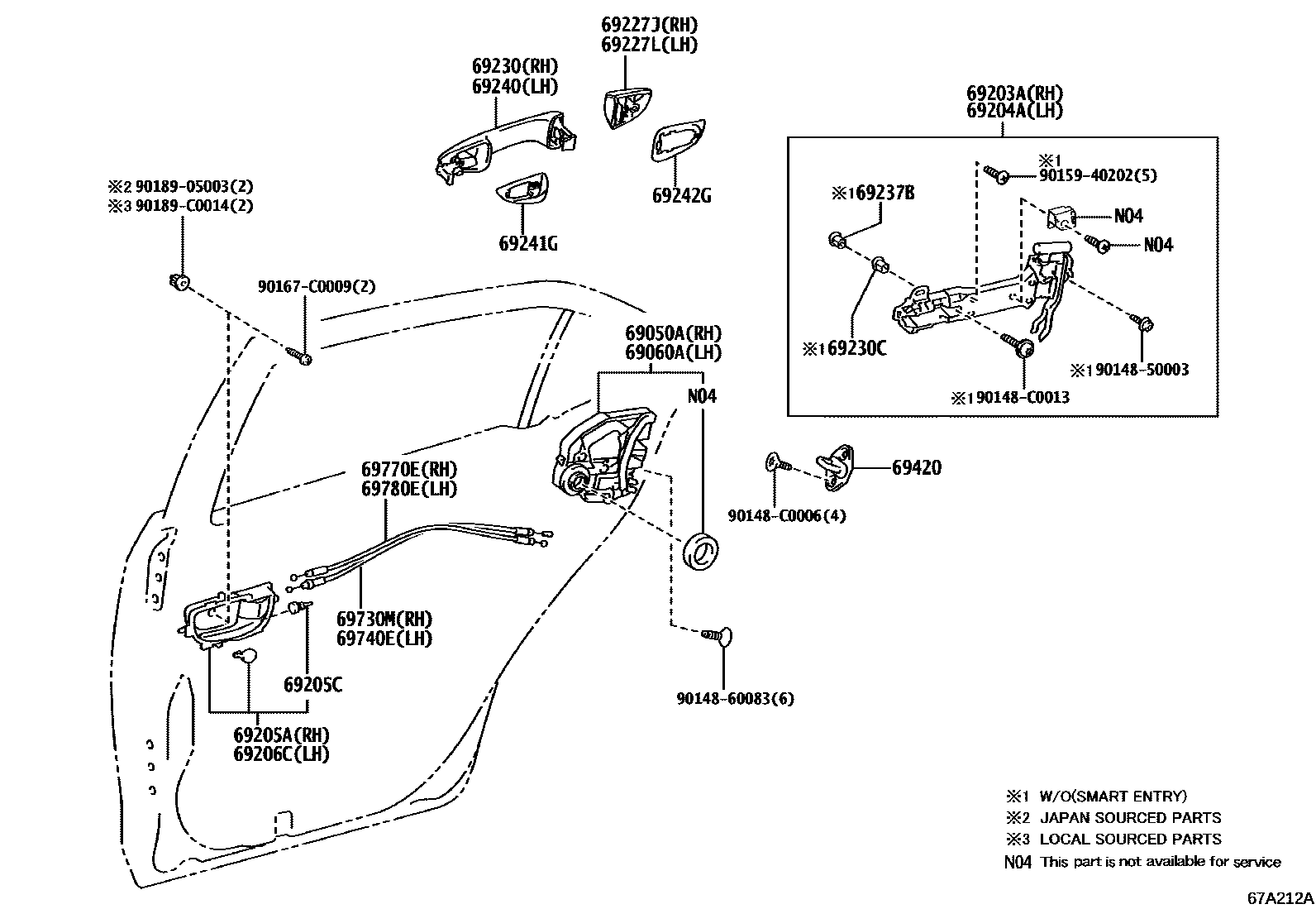 6706 — REAR DOOR LOCK & HANDLE