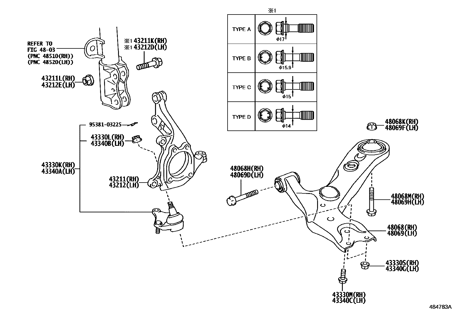 4802 — FRONT AXLE ARM & STEERING KNUCKLE