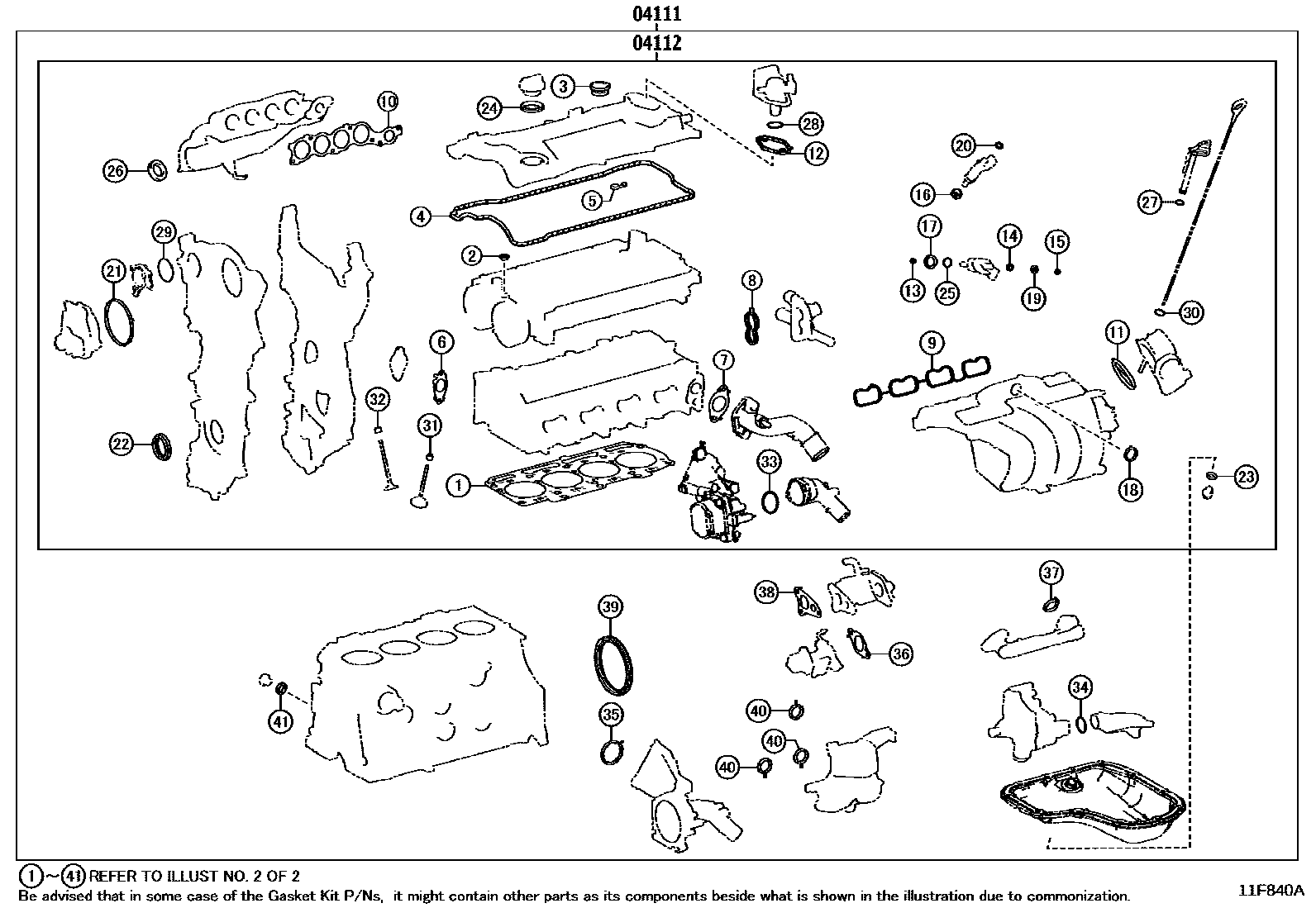 1103 — ENGINE OVERHAUL GASKET KIT