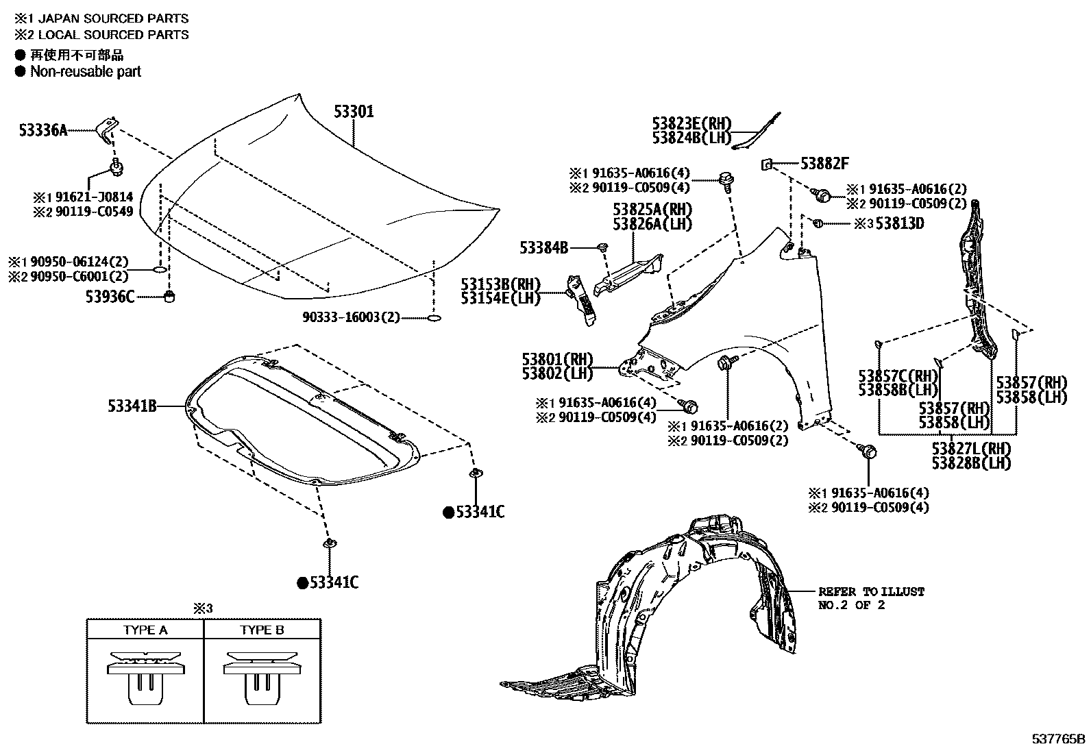 5302 — HOOD & FRONT FENDER