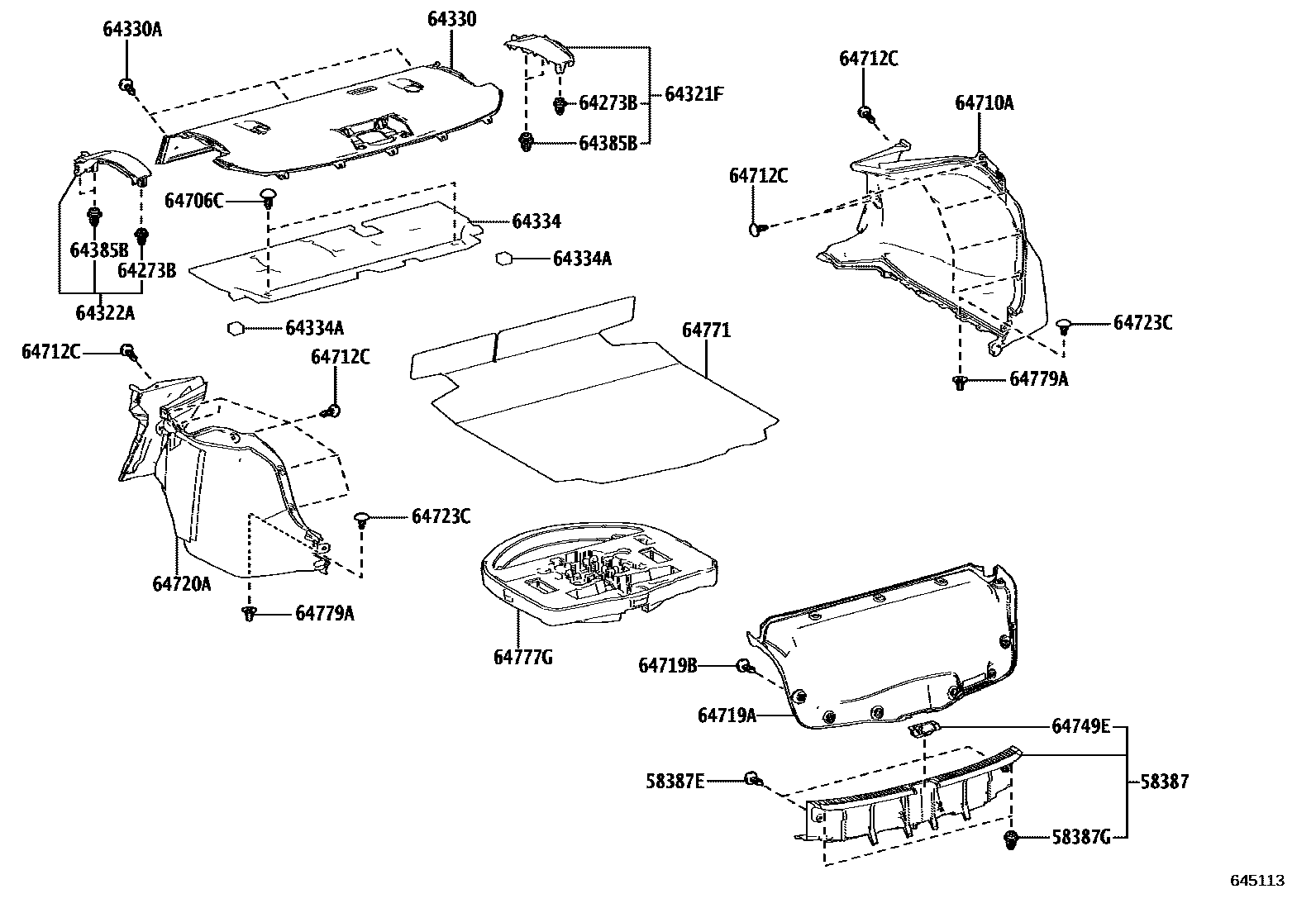 6403 — PACKAGE TRAY PANEL & LUGGAGE COMPARTMENT MAT