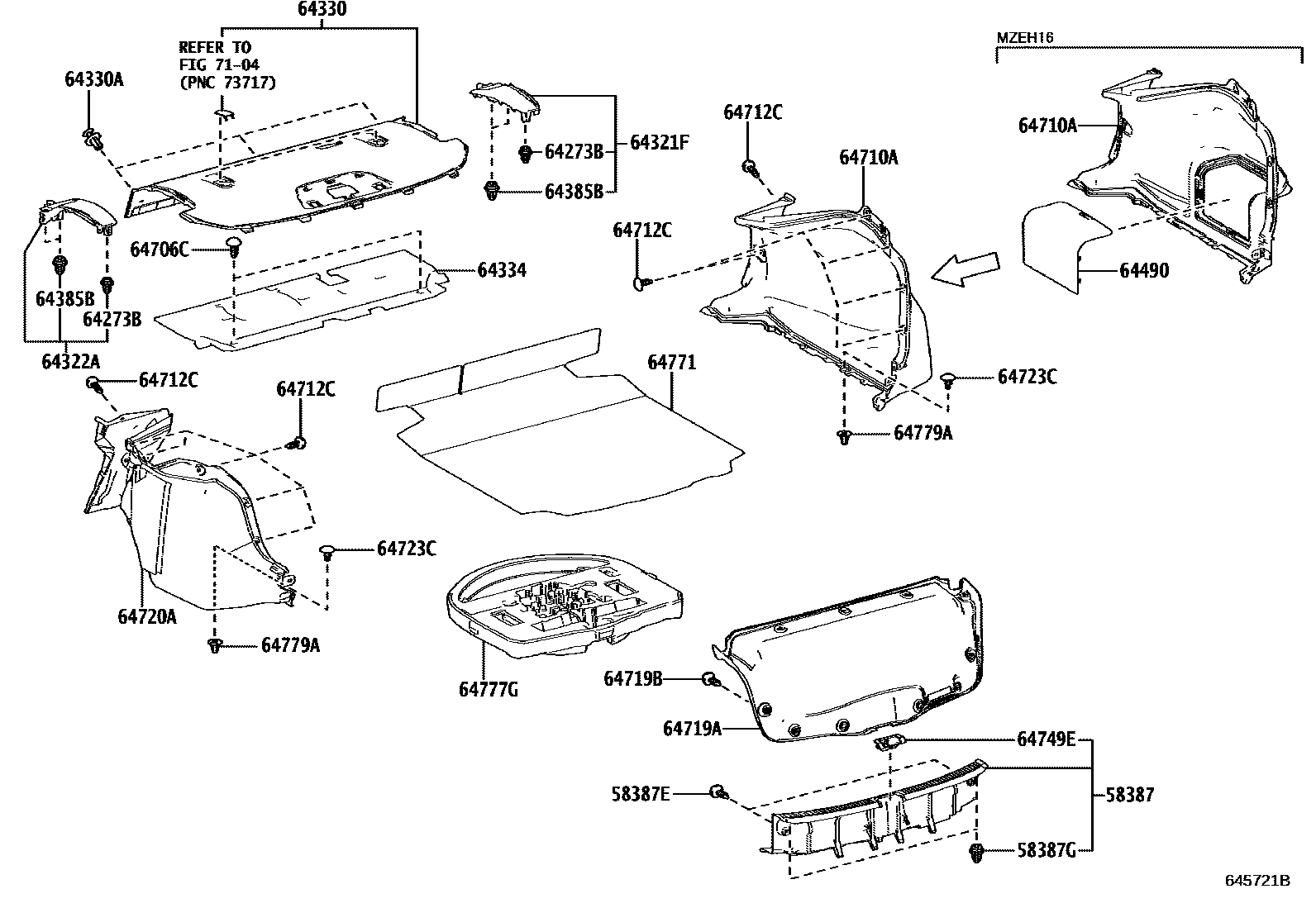 6403 — PACKAGE TRAY PANEL & LUGGAGE COMPARTMENT MAT
