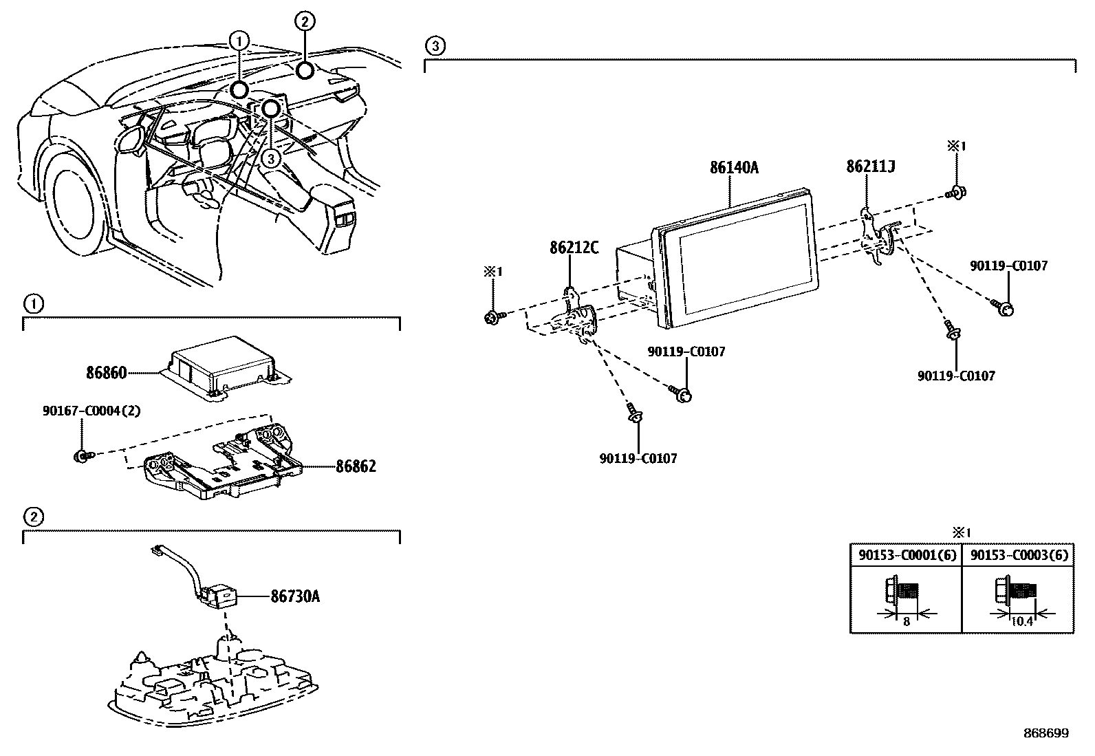 8603 — NAVIGATION & FRONT MONITOR DISPLAY