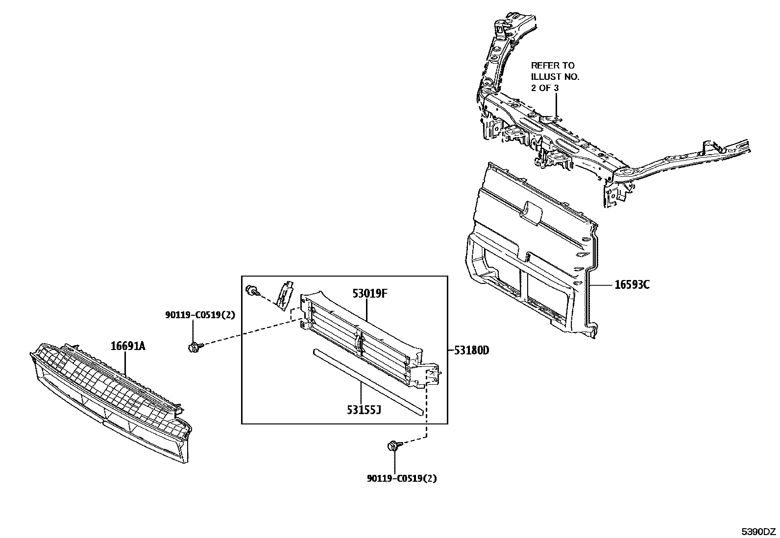 5304 — FRONT FENDER APRON & DASH PANEL