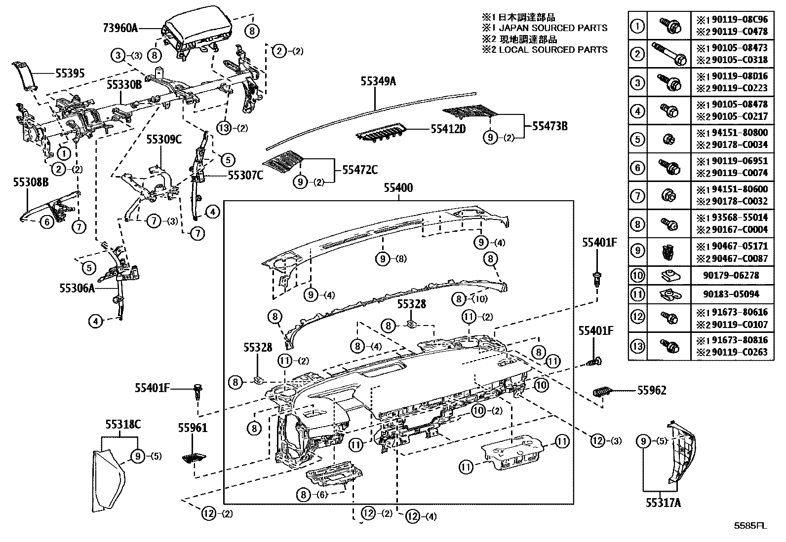 5501 — INSTRUMENT PANEL & GLOVE COMPARTMENT
