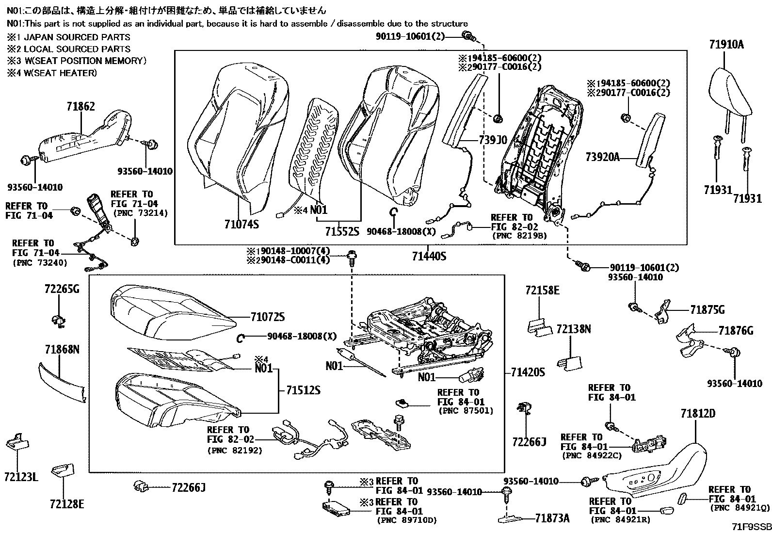 7101 — FRONT SEAT & SEAT TRACK