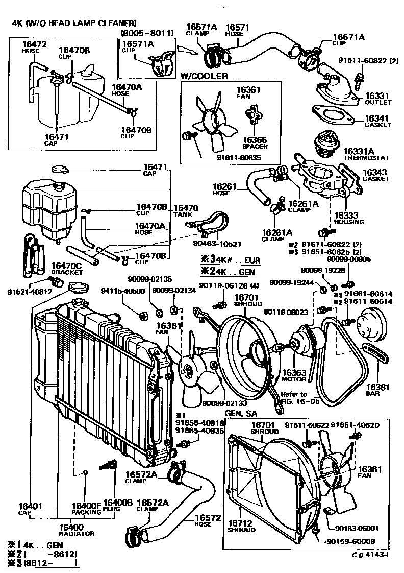 1603 — RADIATOR & WATER OUTLET