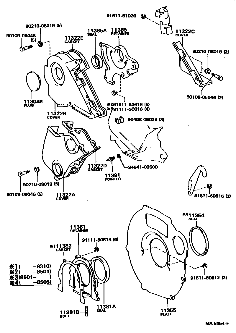 1106 — TIMING GEAR COVER & REAR END PLATE