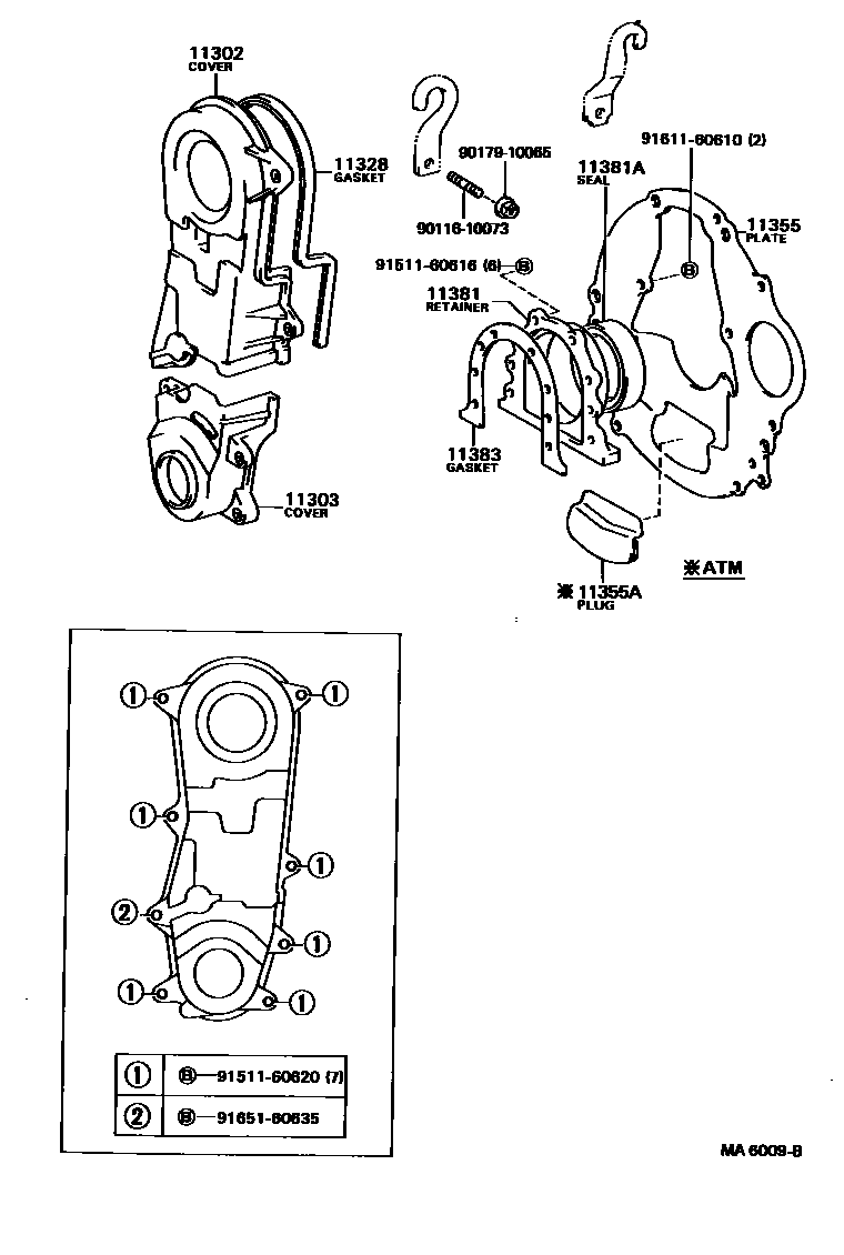 1106 — TIMING GEAR COVER & REAR END PLATE