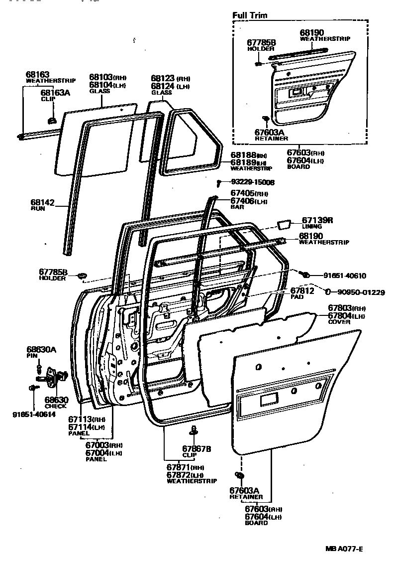 6705 — REAR DOOR PANEL & GLASS