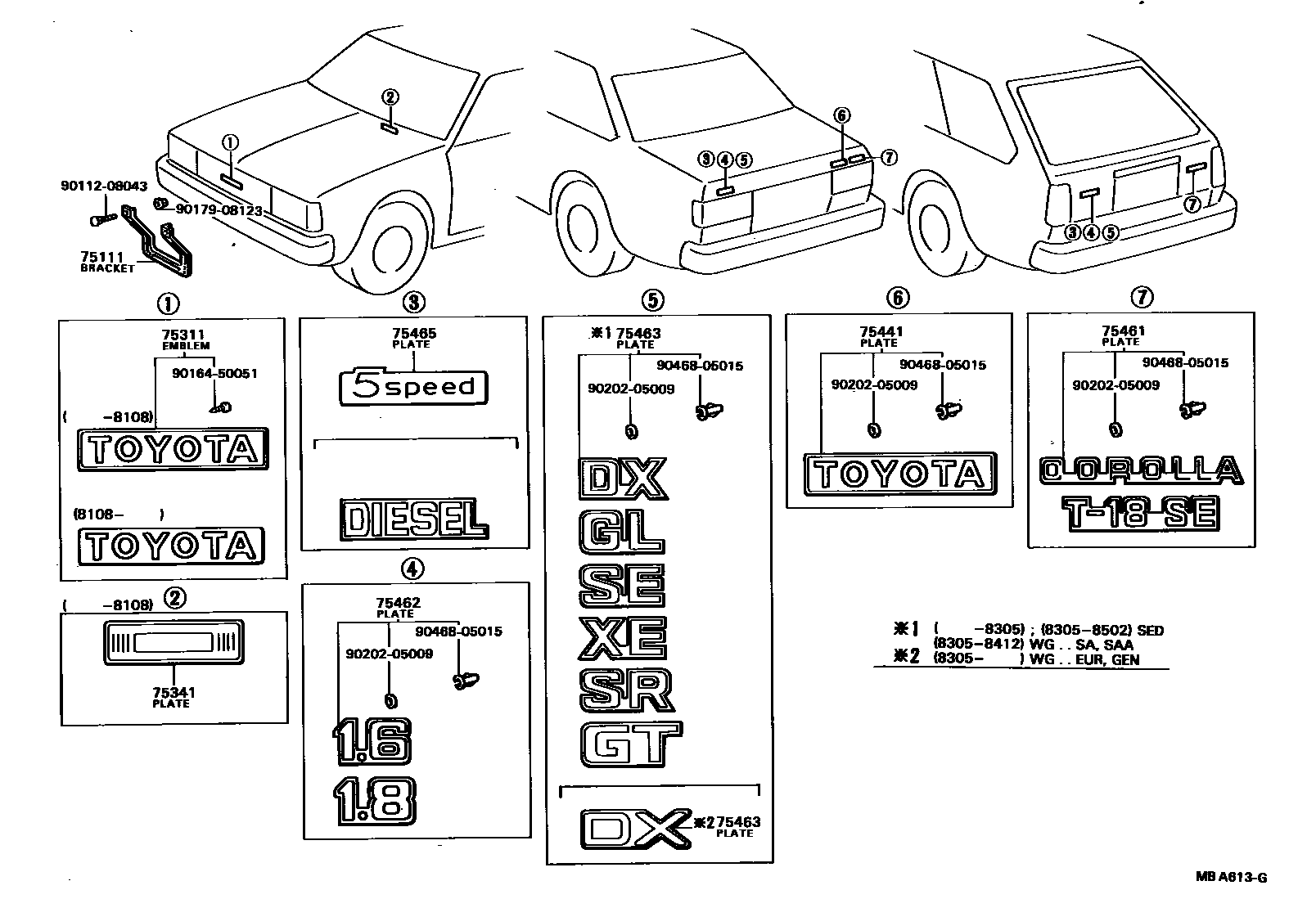 7501 — EMBLEM & NAME PLATE (EXTERIOR & INTERIOR)