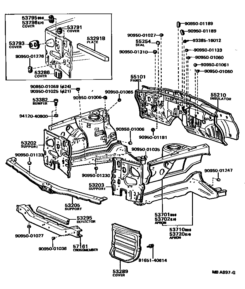 5304 — FRONT FENDER APRON & DASH PANEL