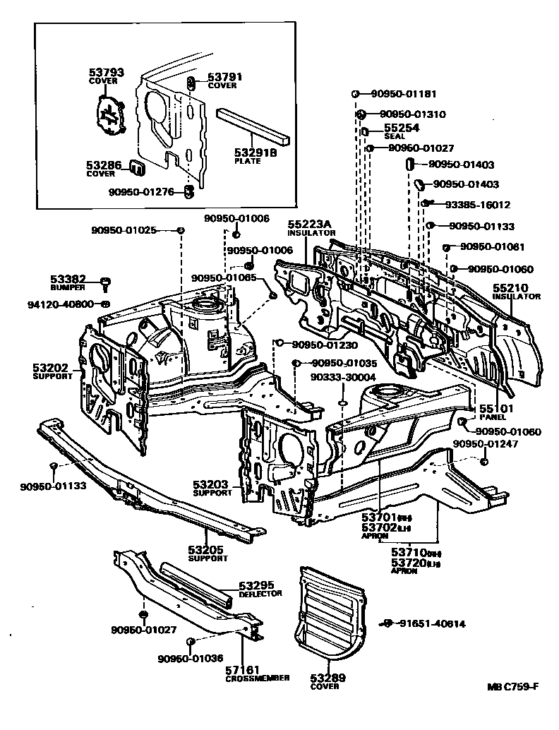 5304 — FRONT FENDER APRON & DASH PANEL
